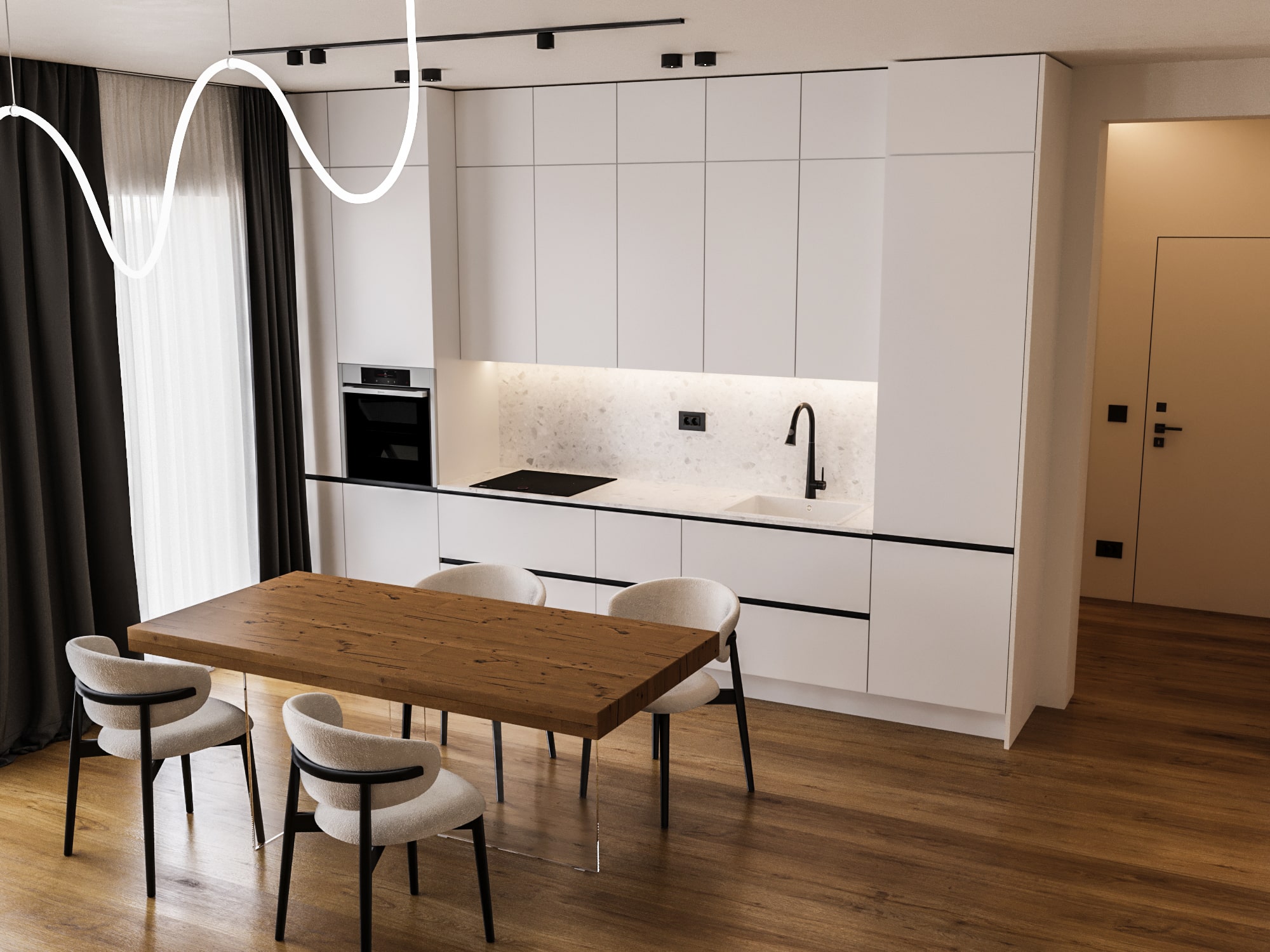 9. Locul de luat masa din locuinta o sa fie amplasat la: